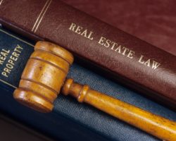 Real Estate Law Books and Gavel